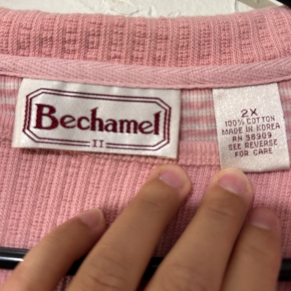 Vintage Bechamel Pink Cardigan Sweater & Reversible Long Sleeve Top Sz 2X - Picture 10 of 10